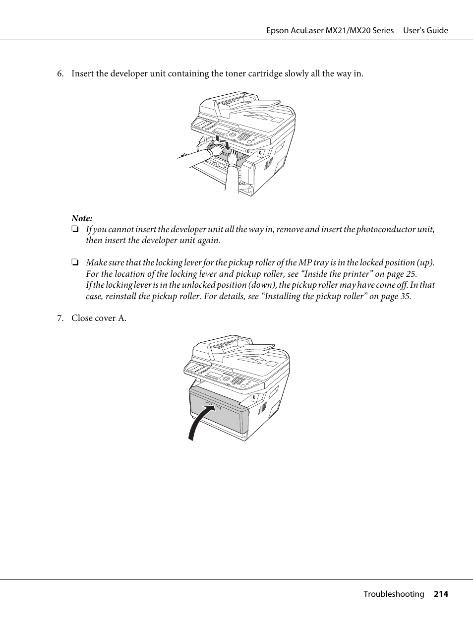 Epson AcuLaser MX20DNF User Manual | Page 214 / 286