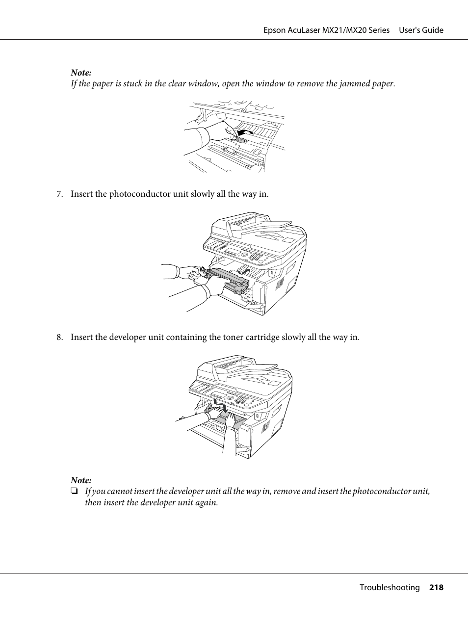 Epson AcuLaser MX20DNF User Manual | Page 218 / 286