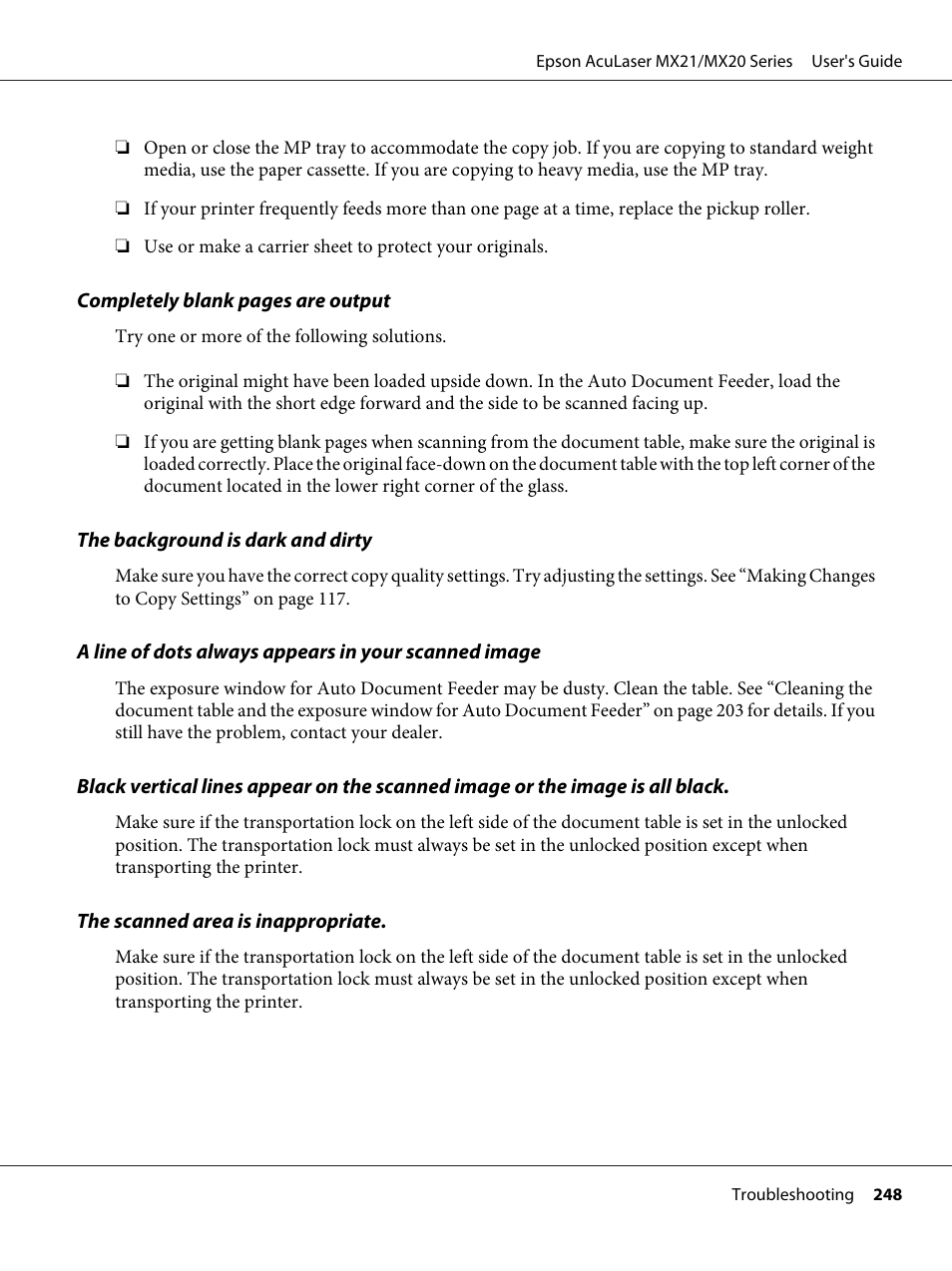 Epson AcuLaser MX20DNF User Manual | Page 248 / 286