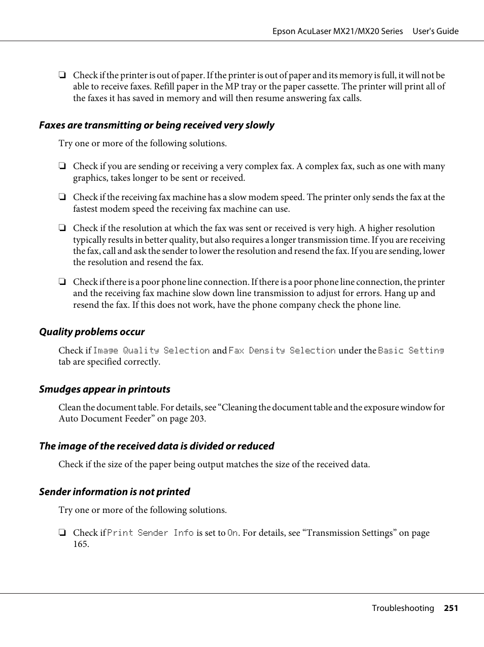 Epson AcuLaser MX20DNF User Manual | Page 251 / 286