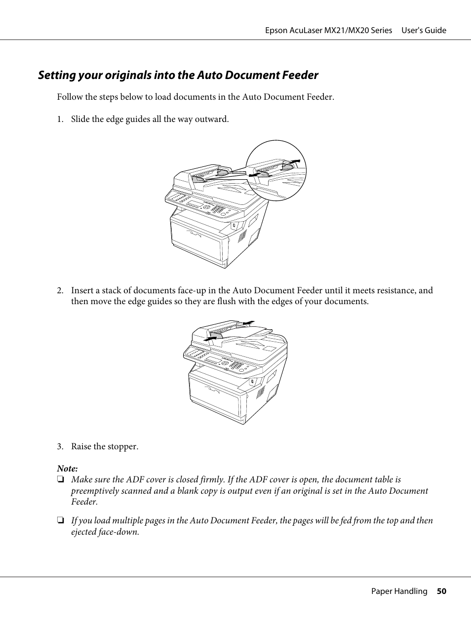 Epson AcuLaser MX20DNF User Manual | Page 50 / 286