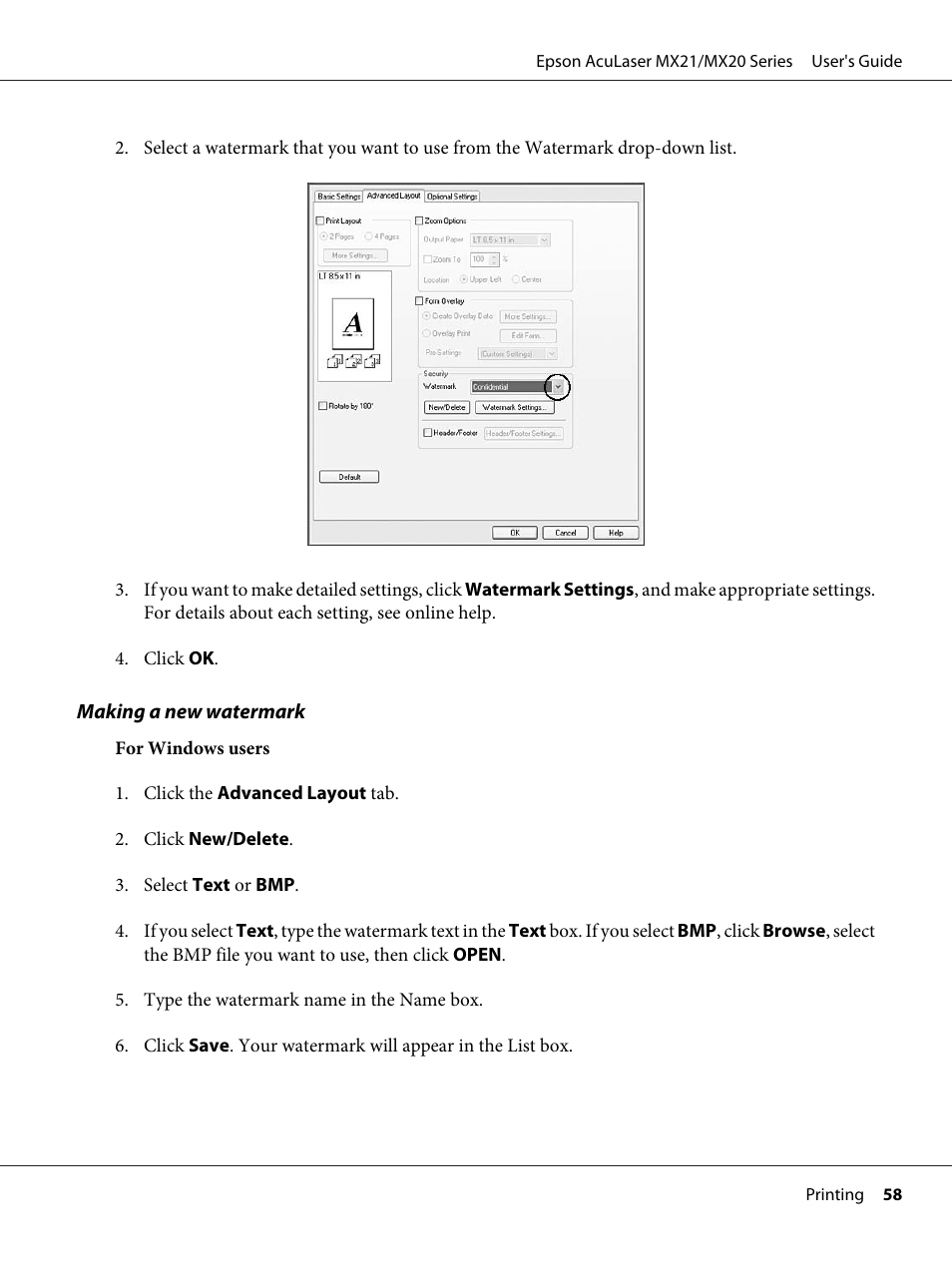 Epson AcuLaser MX20DNF User Manual | Page 58 / 286
