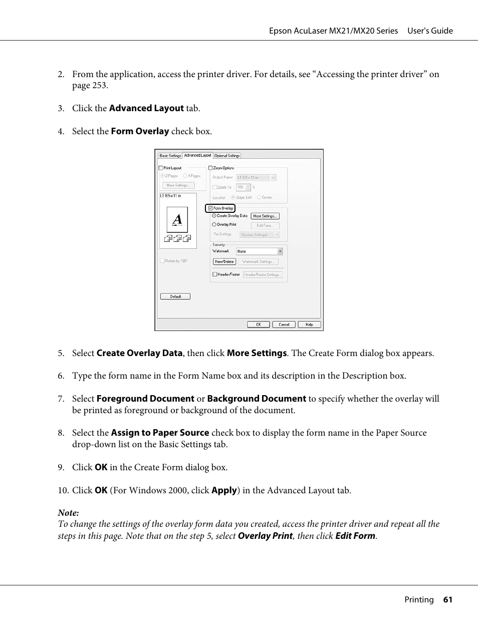 Epson AcuLaser MX20DNF User Manual | Page 61 / 286