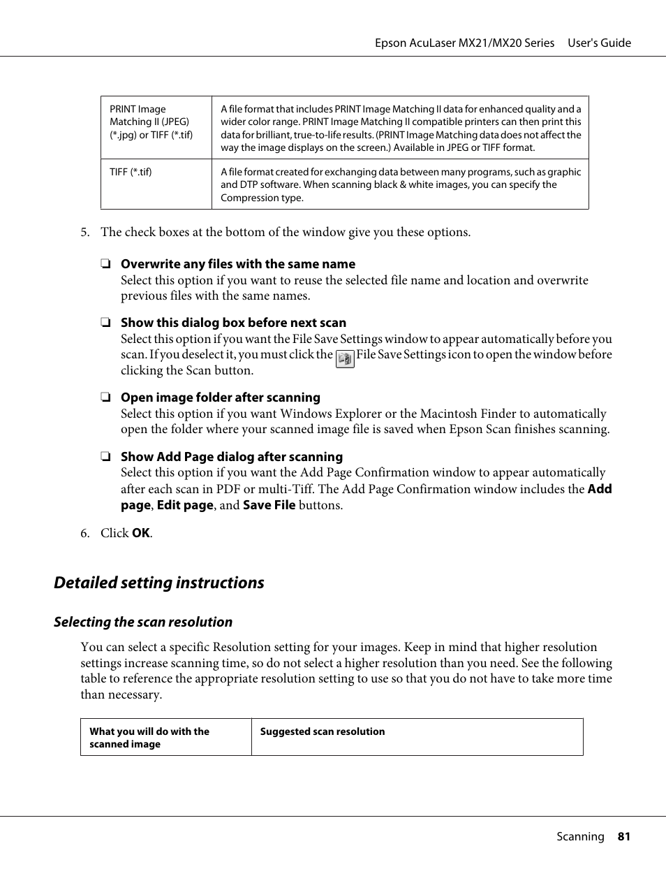 Detailed setting instructions | Epson AcuLaser MX20DNF User Manual | Page 81 / 286