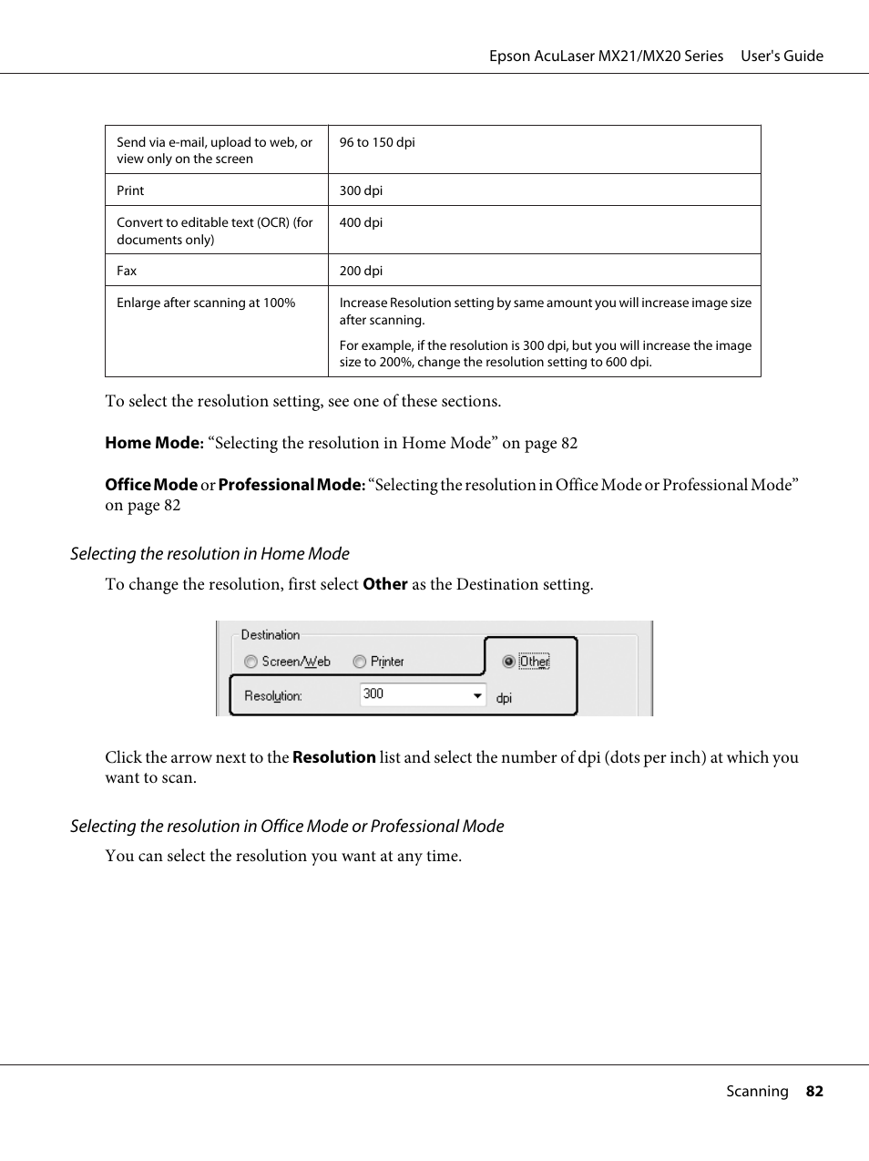 Epson AcuLaser MX20DNF User Manual | Page 82 / 286