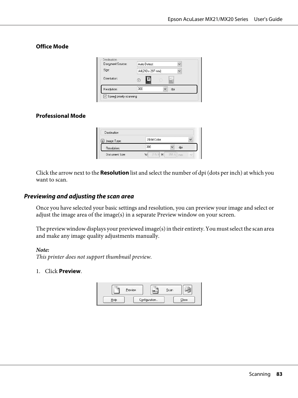 Epson AcuLaser MX20DNF User Manual | Page 83 / 286
