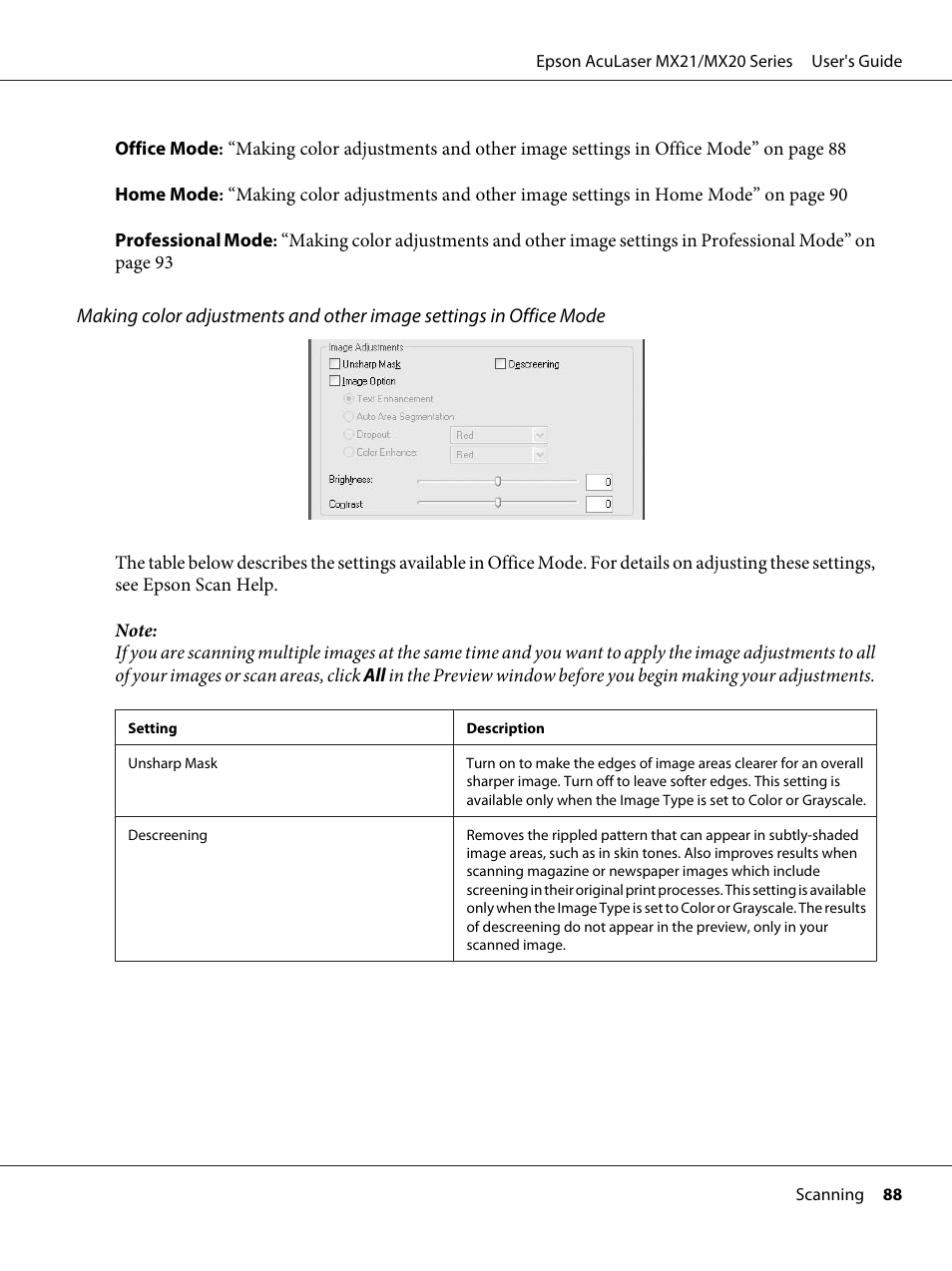 Epson AcuLaser MX20DNF User Manual | Page 88 / 286