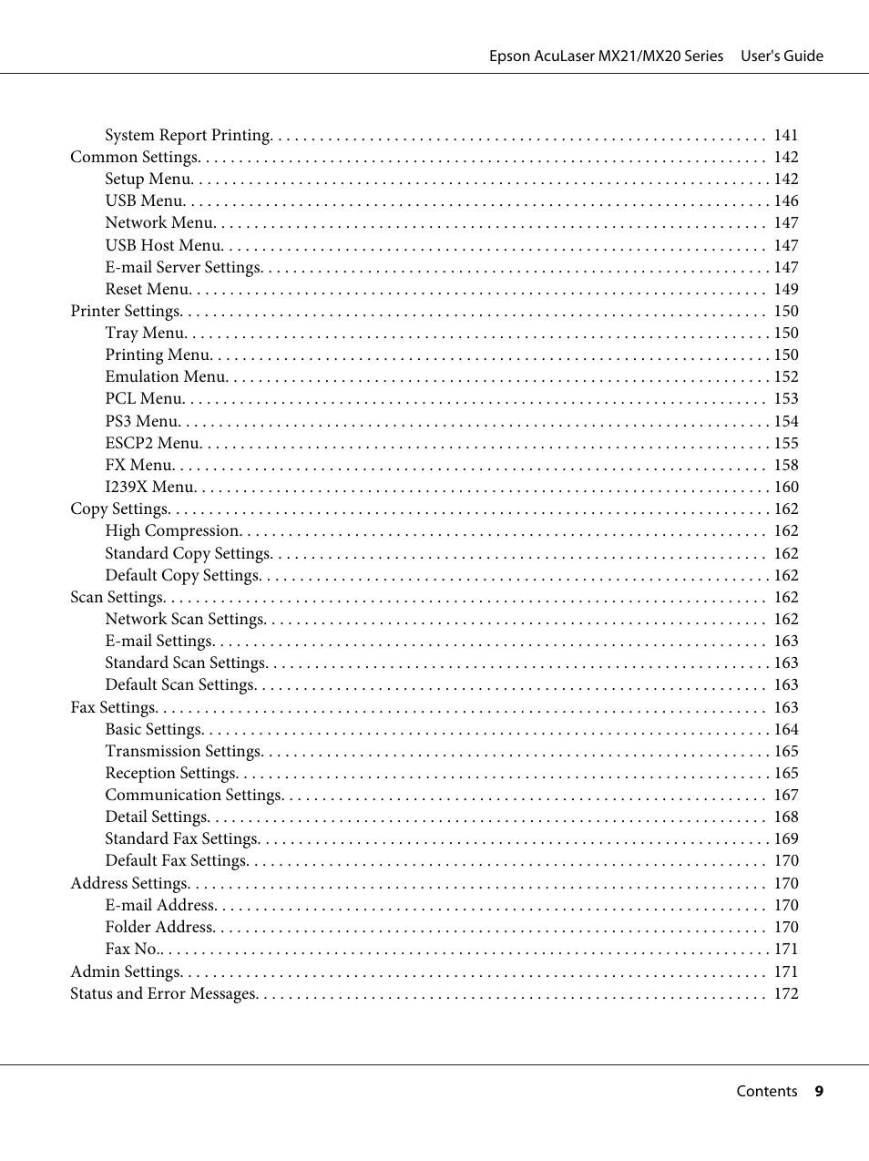 Epson AcuLaser MX20DNF User Manual | Page 9 / 286