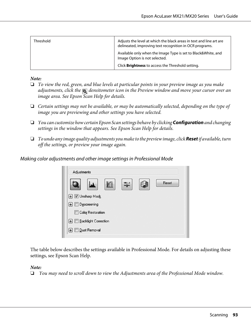 Epson AcuLaser MX20DNF User Manual | Page 93 / 286
