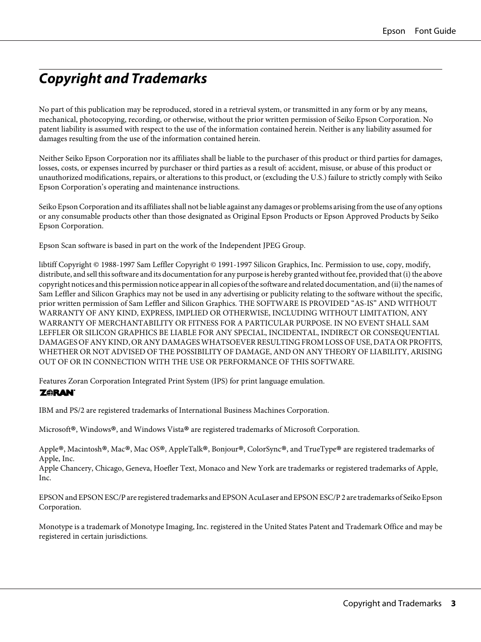 Copyright and trademarks | Epson AcuLaser MX20DNF User Manual | Page 3 / 38
