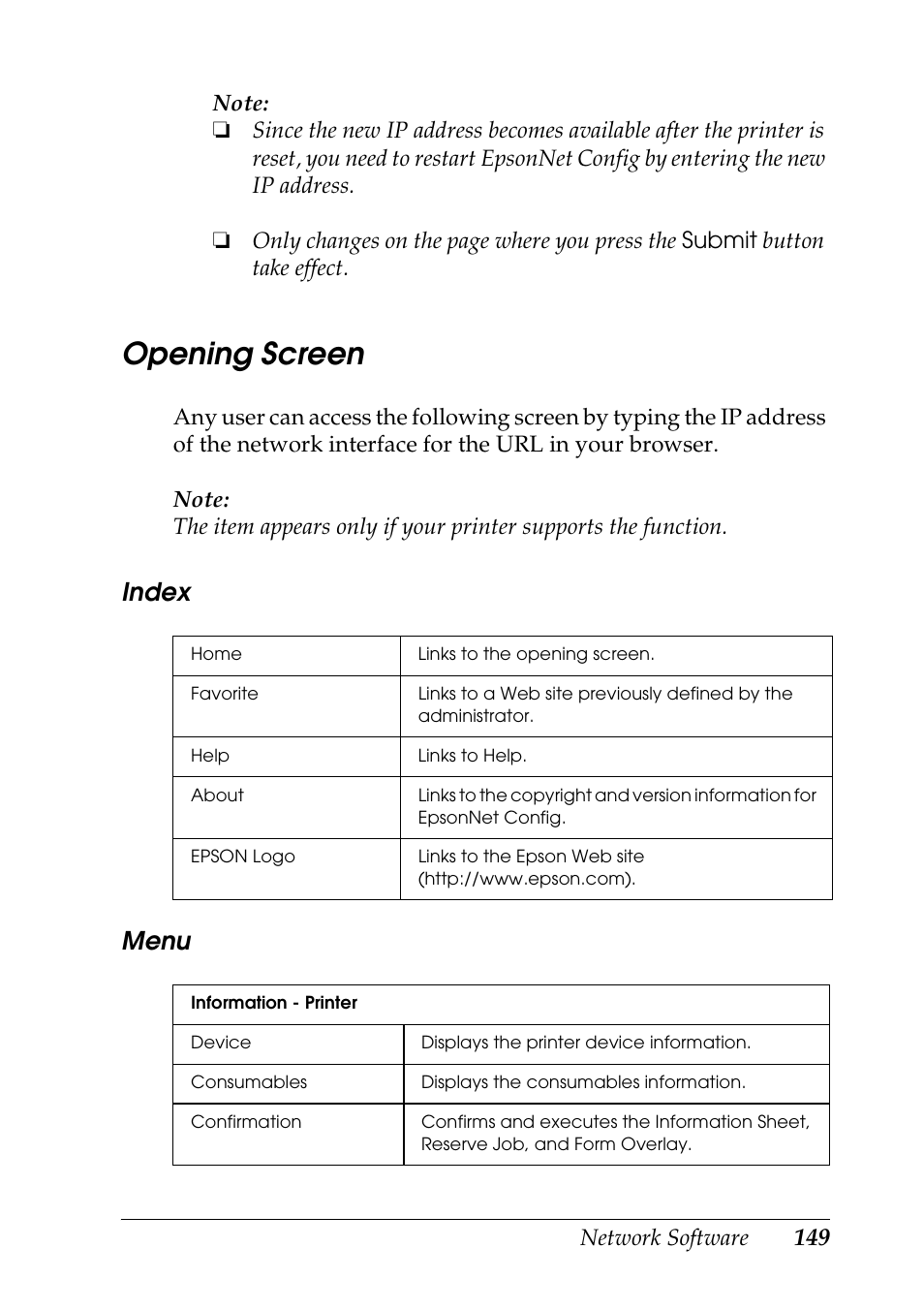 Opening screen | Epson COLOR Copy Station 8600 User Manual | Page 149 / 242
