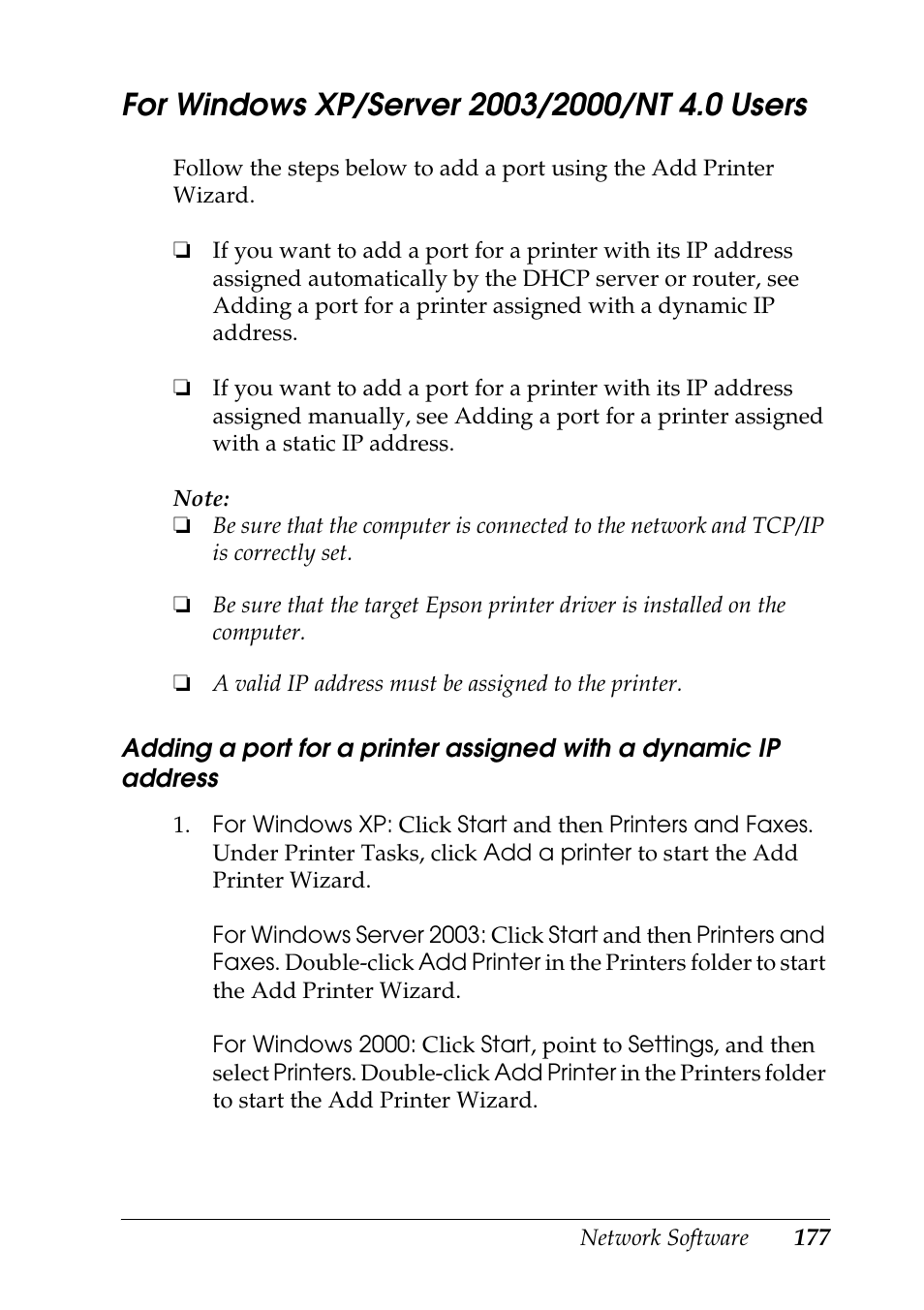 For windows xp/server 2003/2000/nt 4.0 users | Epson COLOR Copy Station 8600 User Manual | Page 177 / 242