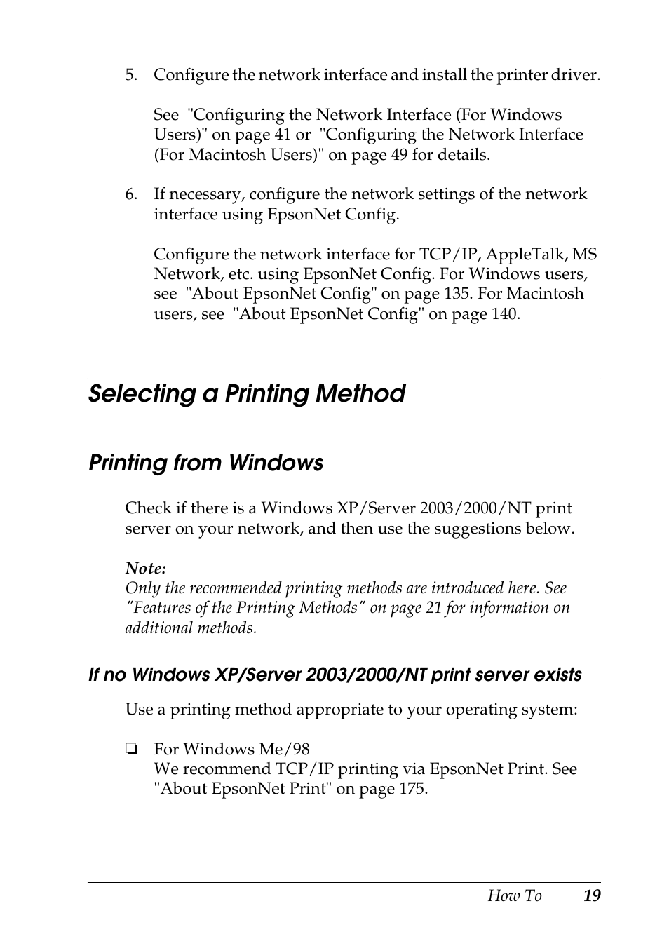 Selecting a printing method, Printing from windows | Epson COLOR Copy Station 8600 User Manual | Page 19 / 242