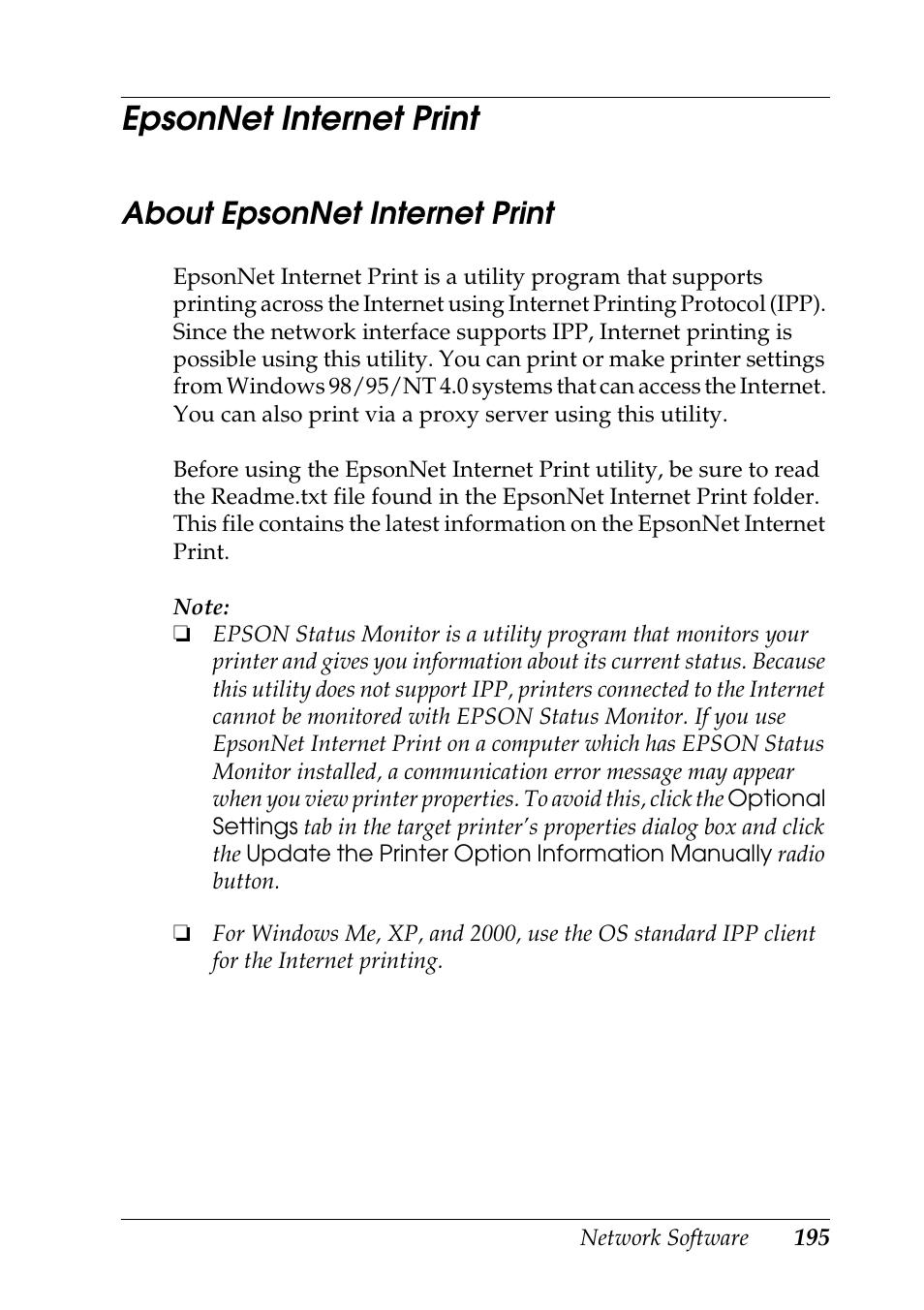 Epsonnet internet print, About epsonnet internet print | Epson COLOR Copy Station 8600 User Manual | Page 195 / 242