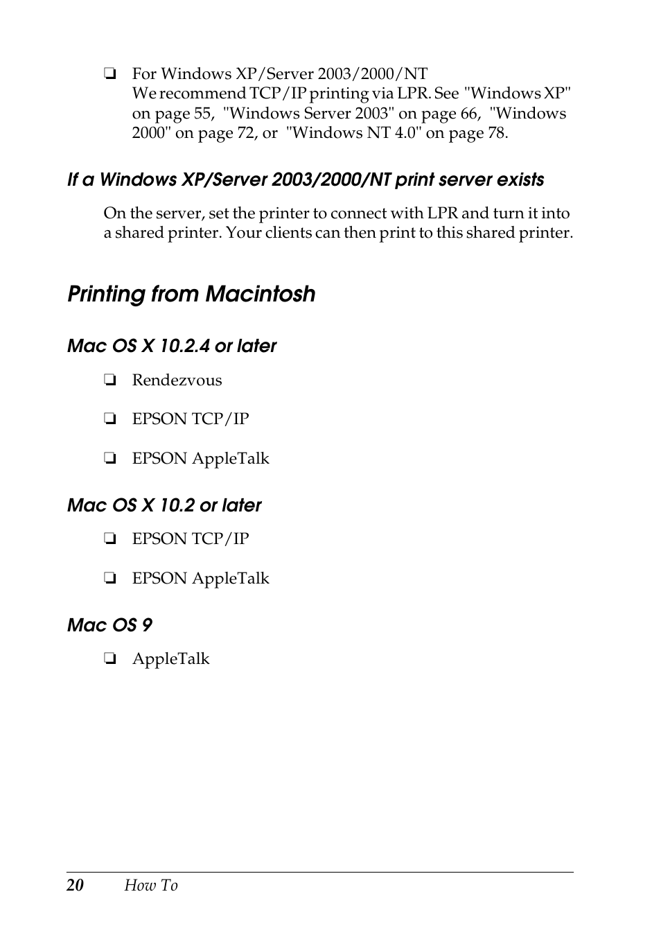 Printing from macintosh | Epson COLOR Copy Station 8600 User Manual | Page 20 / 242