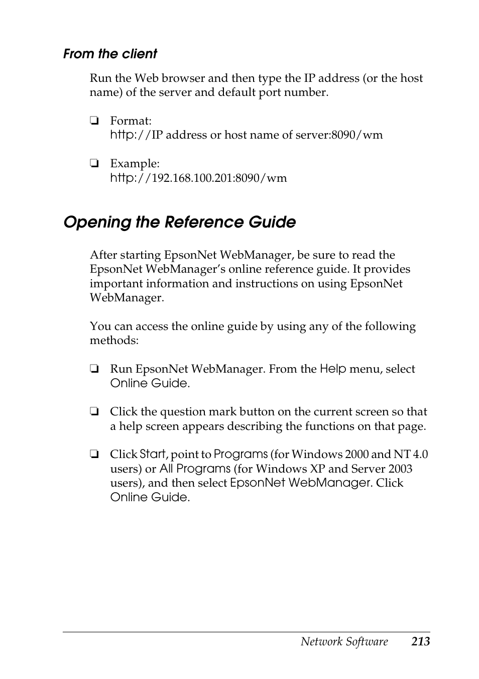 Opening the reference guide | Epson COLOR Copy Station 8600 User Manual | Page 213 / 242