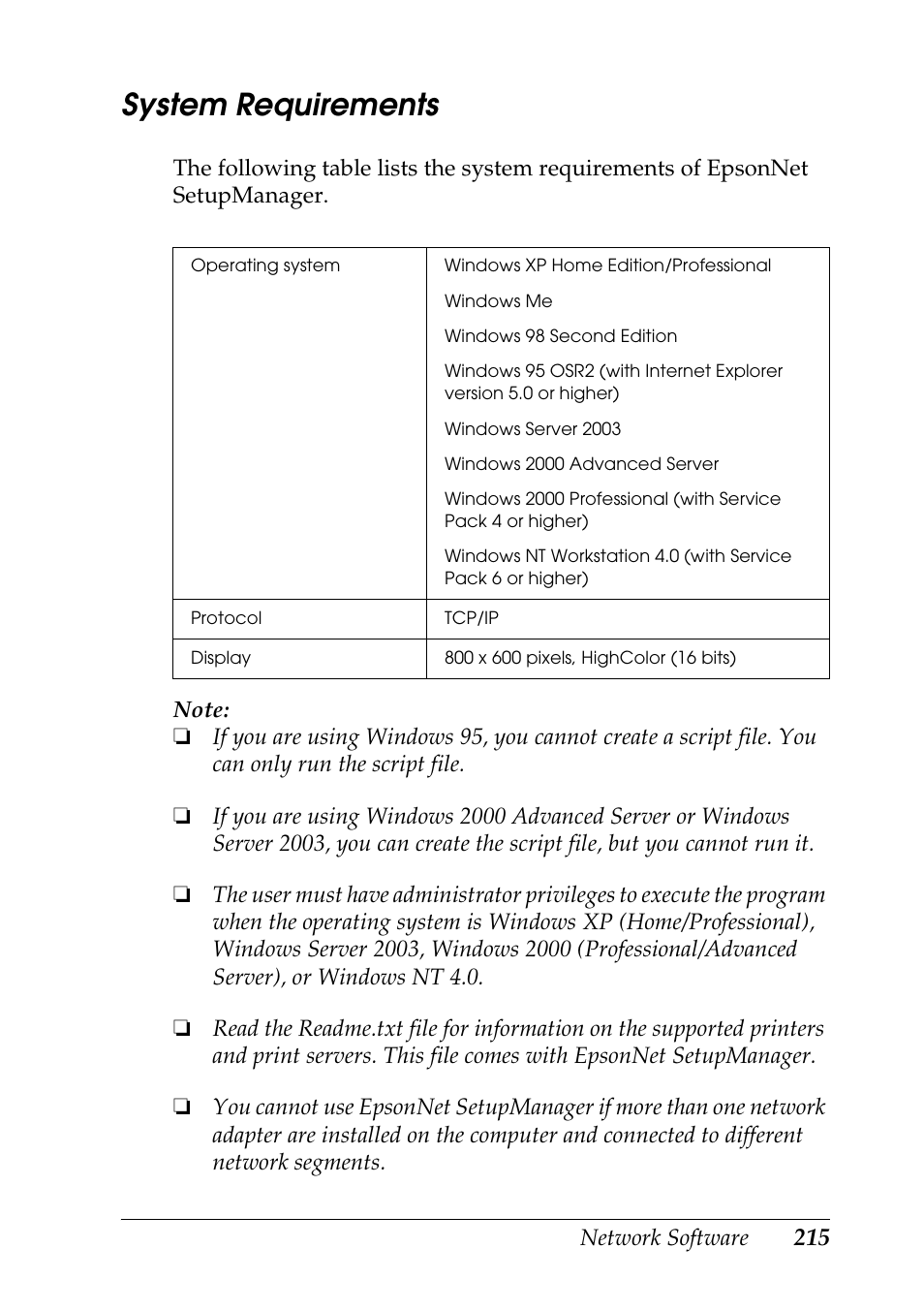 System requirements | Epson COLOR Copy Station 8600 User Manual | Page 215 / 242