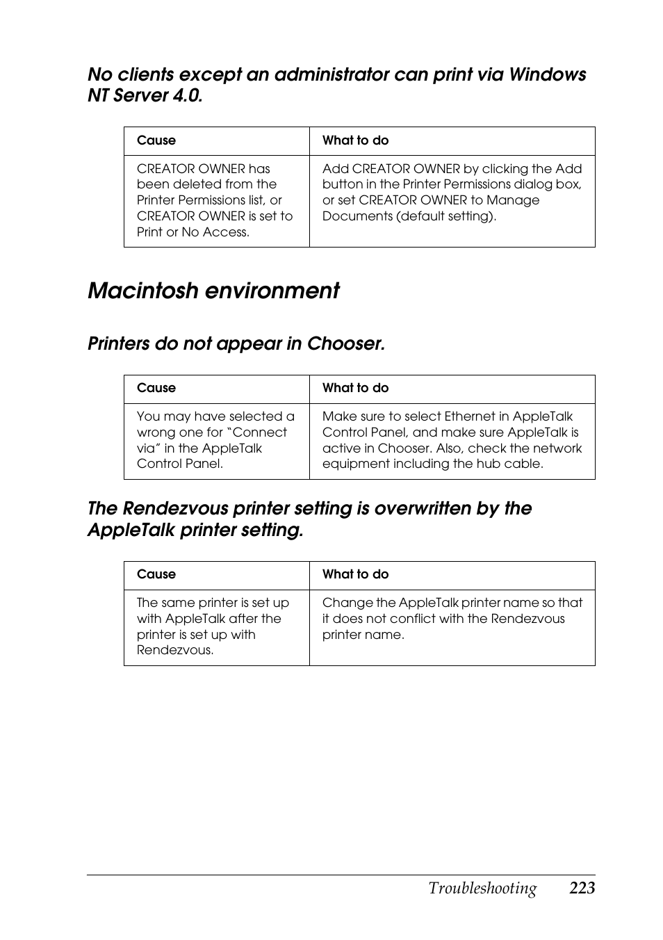 Macintosh environment | Epson COLOR Copy Station 8600 User Manual | Page 223 / 242