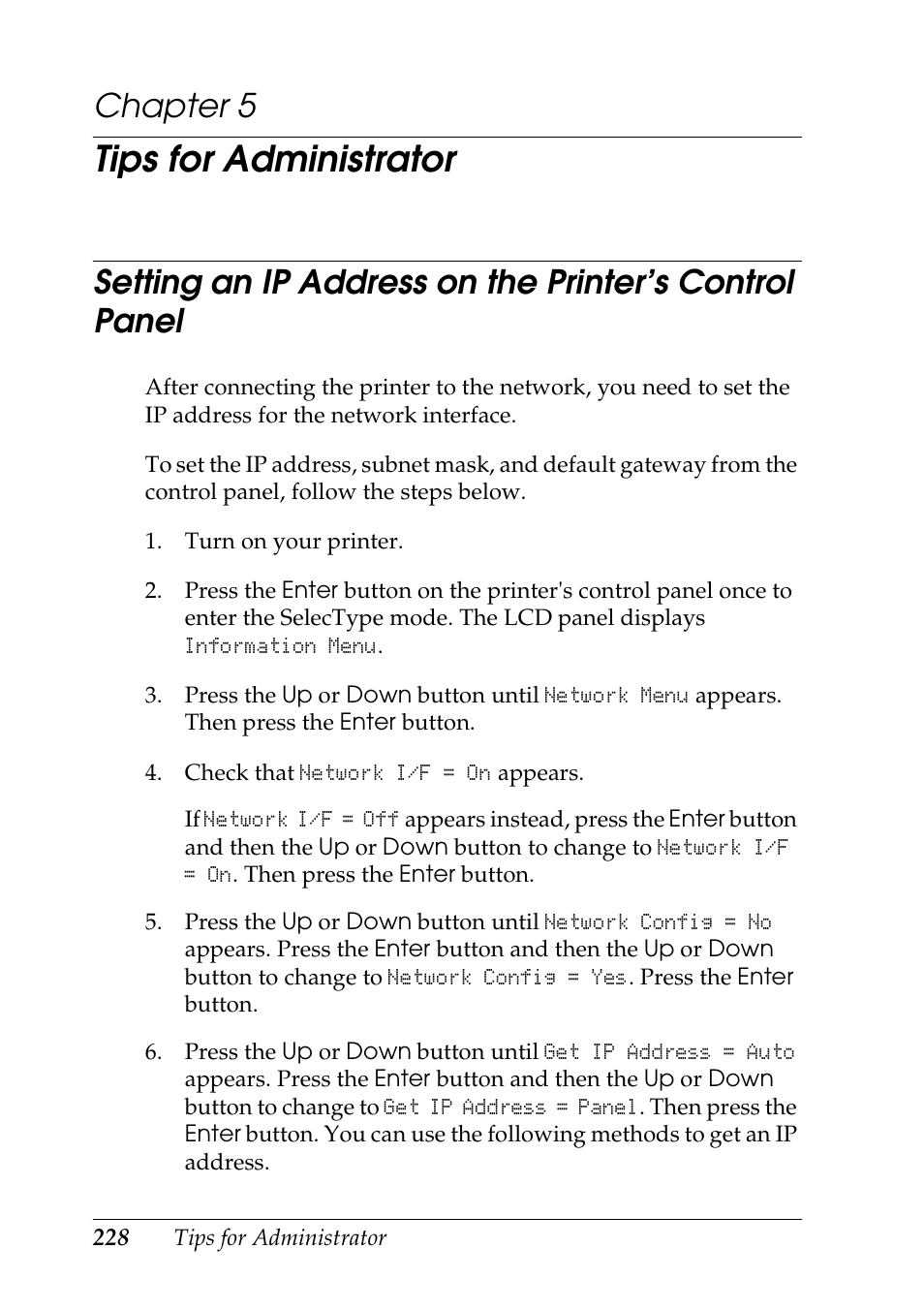 Tips for administrator, Chapter 5 | Epson COLOR Copy Station 8600 User Manual | Page 228 / 242