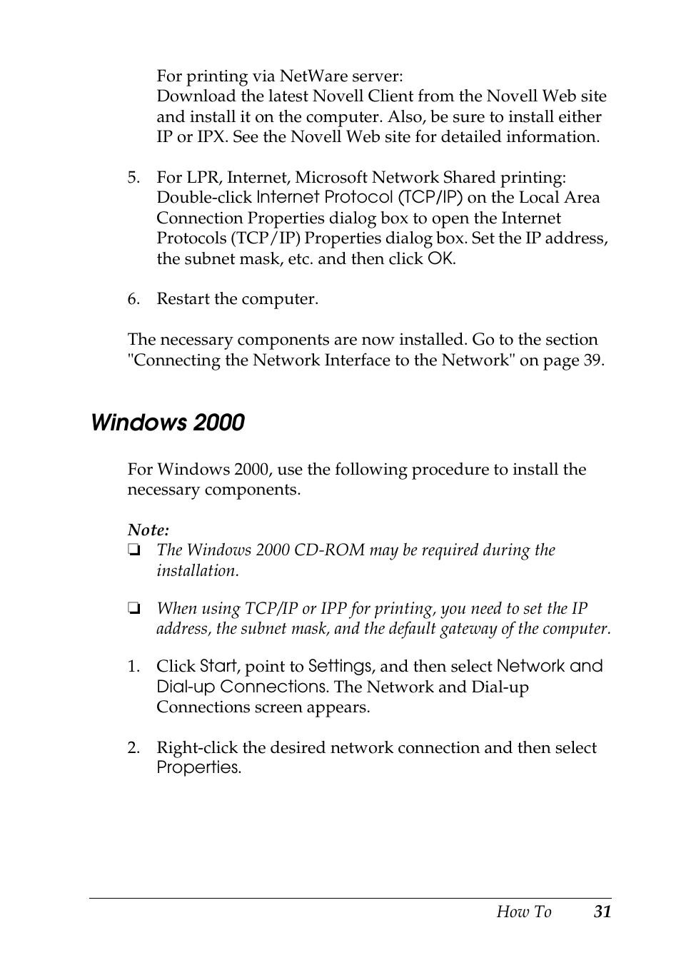 Windows 2000 | Epson COLOR Copy Station 8600 User Manual | Page 31 / 242