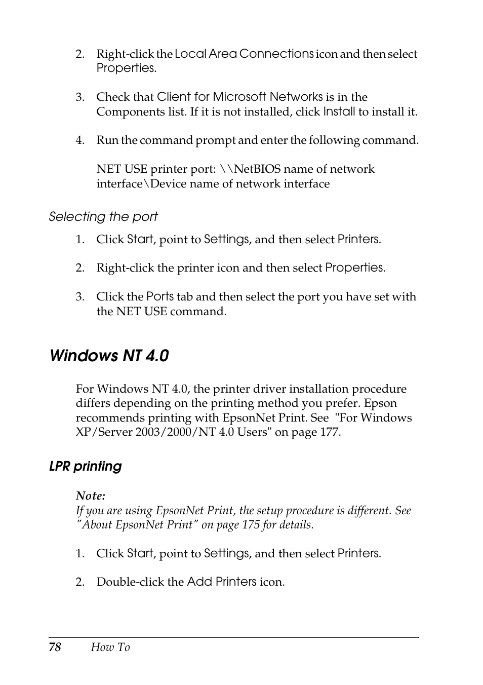 Windows nt 4.0 | Epson COLOR Copy Station 8600 User Manual | Page 78 / 242
