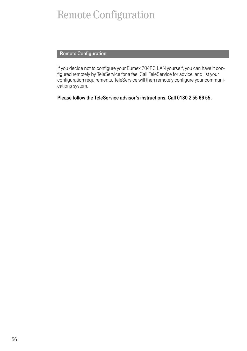 Remote configuration, Remote configuration fernkonfiguration | Deutsche Telekom 704PC User Manual | Page 64 / 120