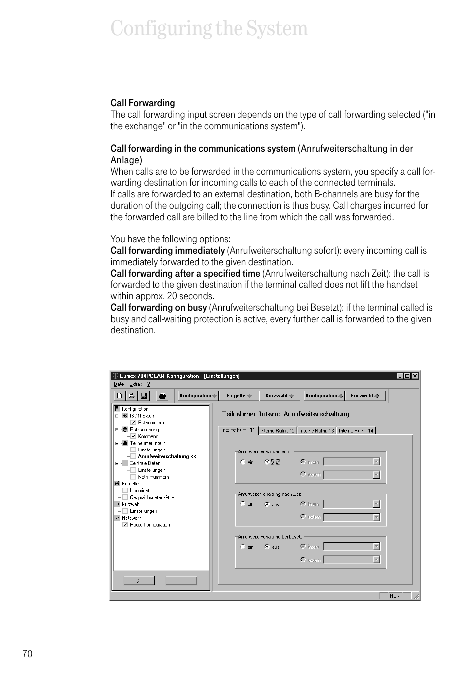 Configuring the system | Deutsche Telekom 704PC User Manual | Page 78 / 120