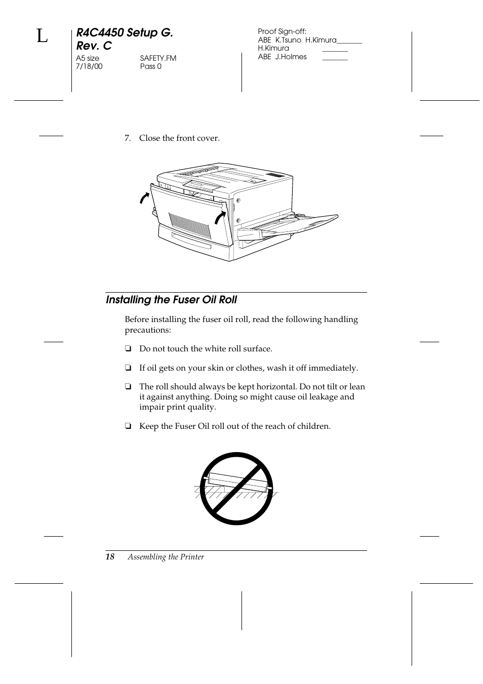 Installing the fuser oil roll | Epson EPL-C8200 User Manual | Page 26 / 90