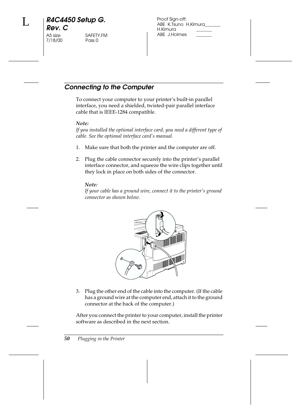 Connecting to the computer | Epson EPL-C8200 User Manual | Page 58 / 90