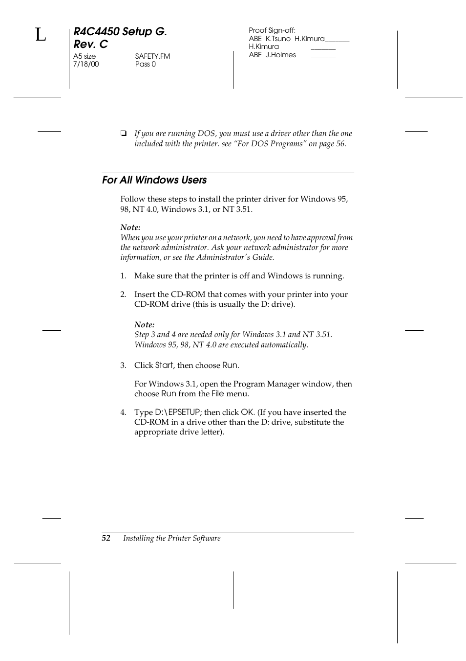 For all windows users | Epson EPL-C8200 User Manual | Page 60 / 90