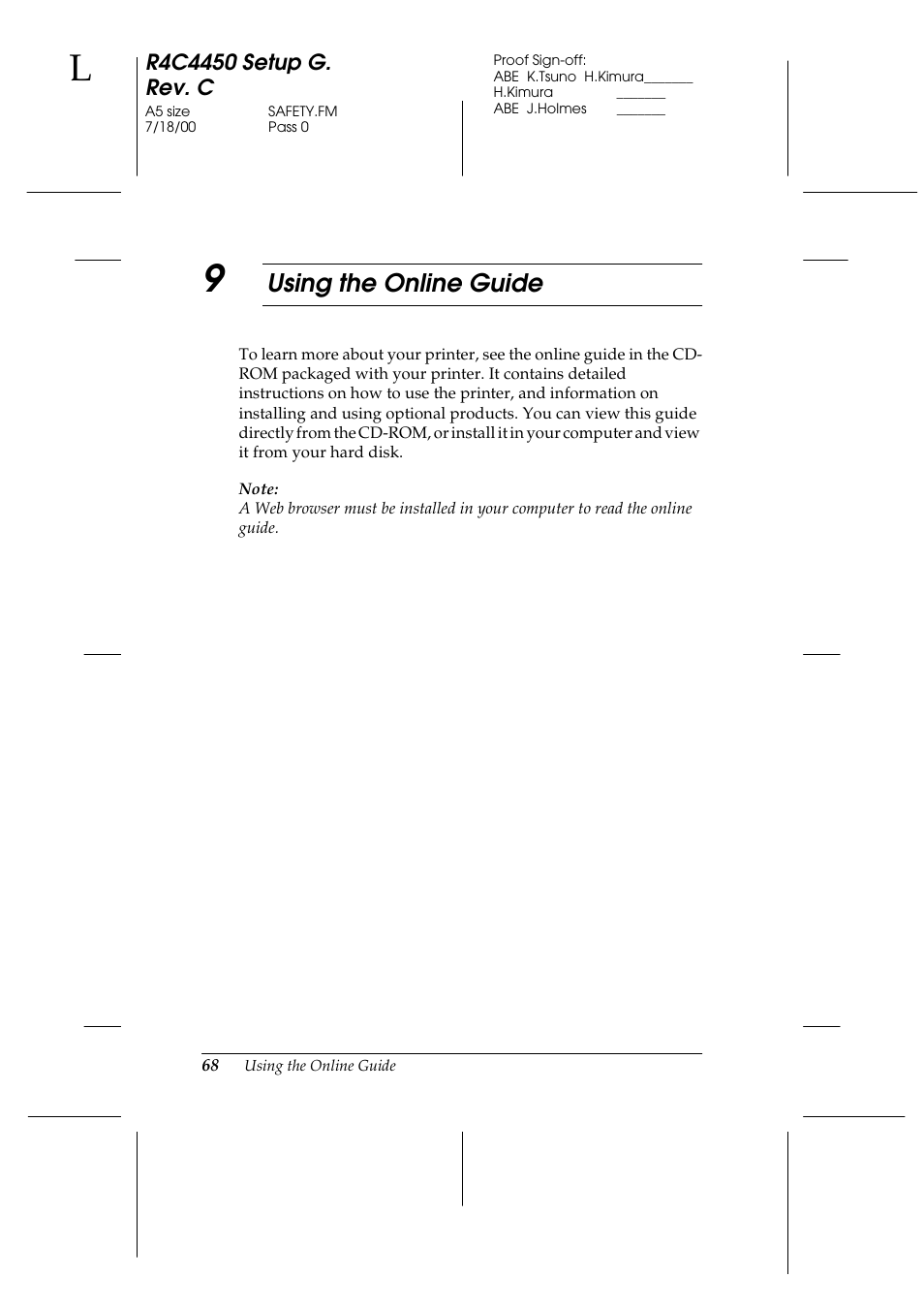 9 using the online guide, Using the online guide | Epson EPL-C8200 User Manual | Page 76 / 90