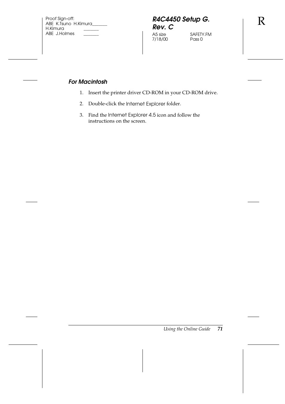 For macintosh | Epson EPL-C8200 User Manual | Page 79 / 90