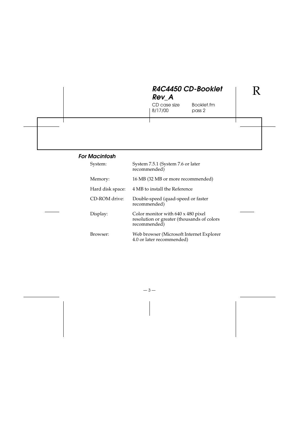 For macintosh | Epson EPL-C8200 User Manual | Page 4 / 8