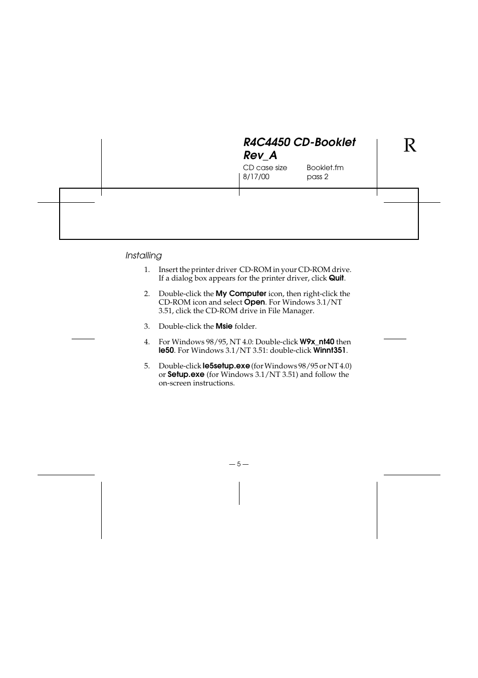 Installing | Epson EPL-C8200 User Manual | Page 6 / 8