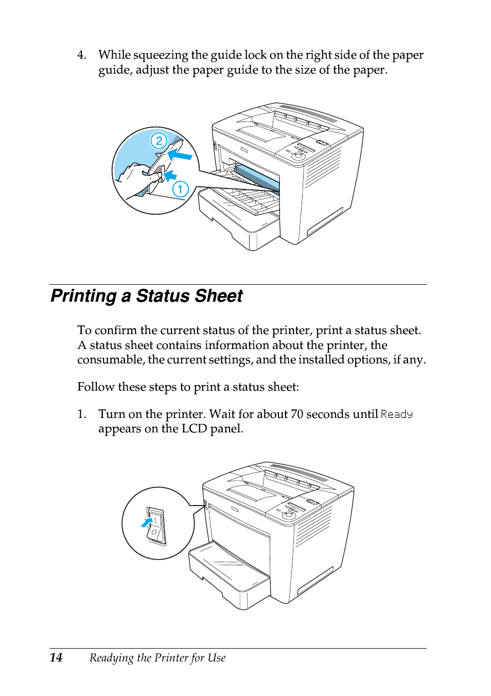 Printing a status sheet | Epson EPL-N7000 User Manual | Page 18 / 50
