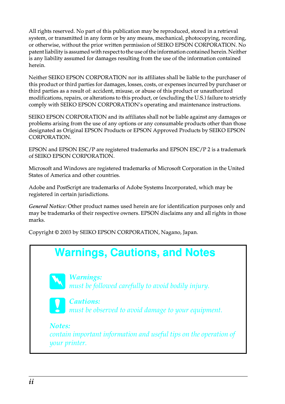 Epson EPL-N7000 User Manual | Page 4 / 50
