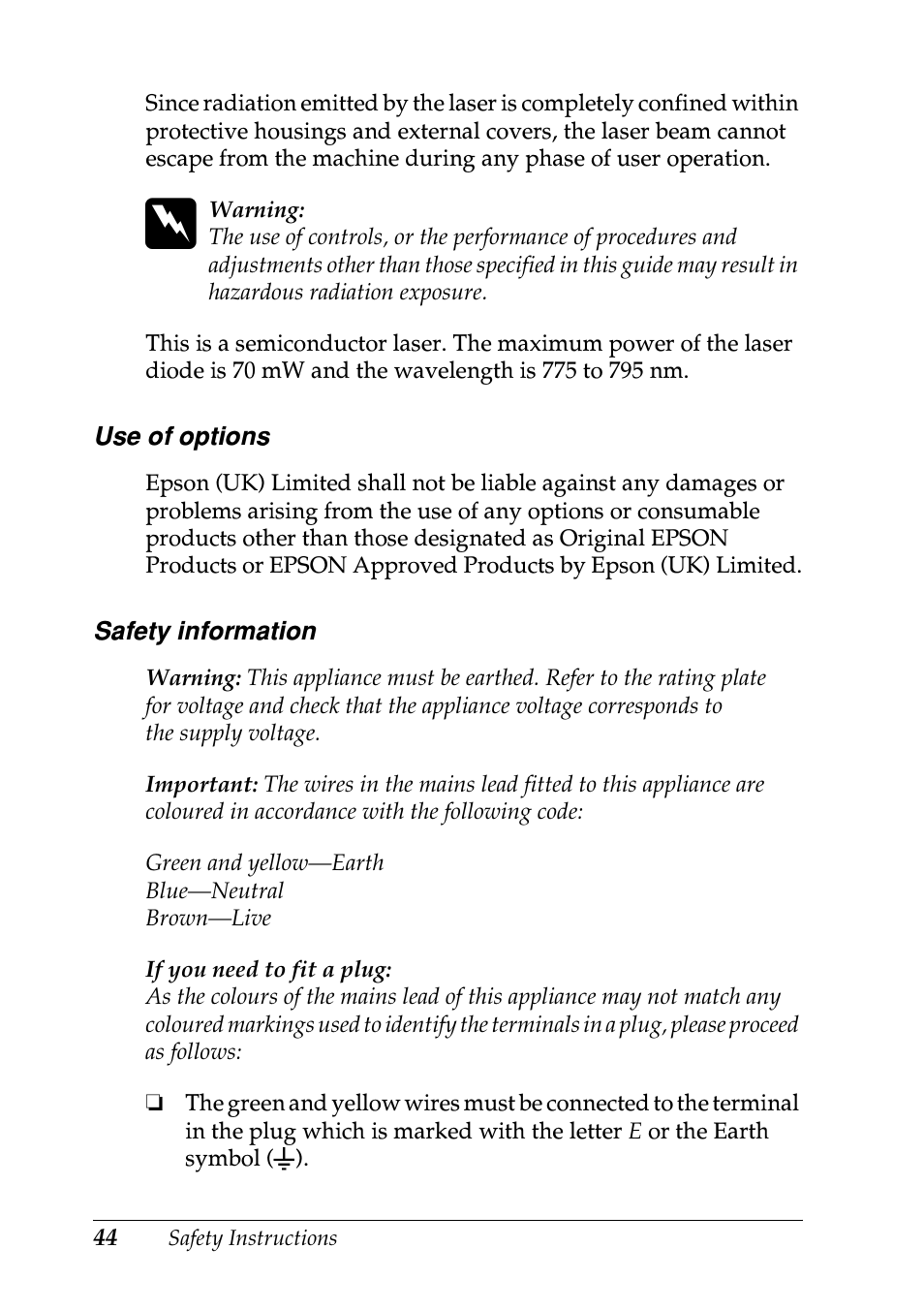 Epson EPL-N7000 User Manual | Page 48 / 50