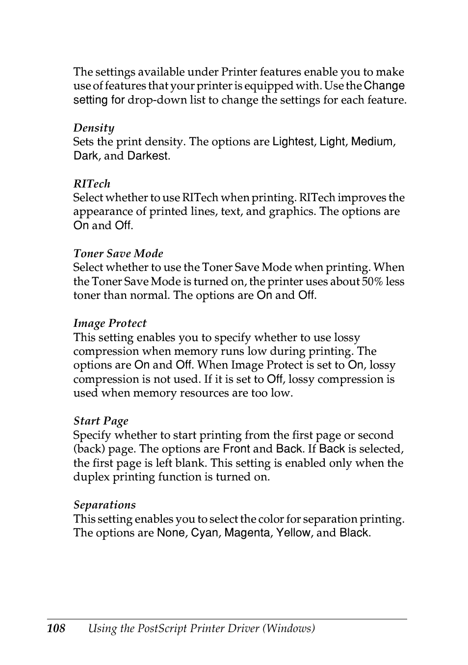 Epson EPL-N7000 User Manual | Page 119 / 496