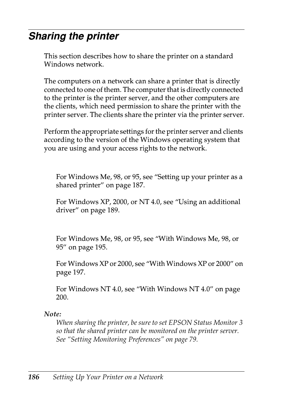 Sharing the printer | Epson EPL-N7000 User Manual | Page 197 / 496