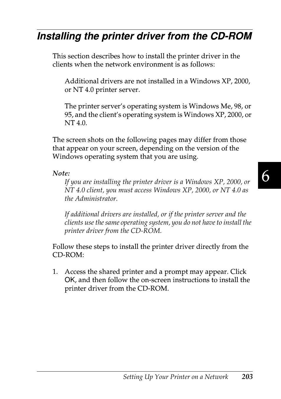 Installing the printer driver from the cd-rom | Epson EPL-N7000 User Manual | Page 214 / 496