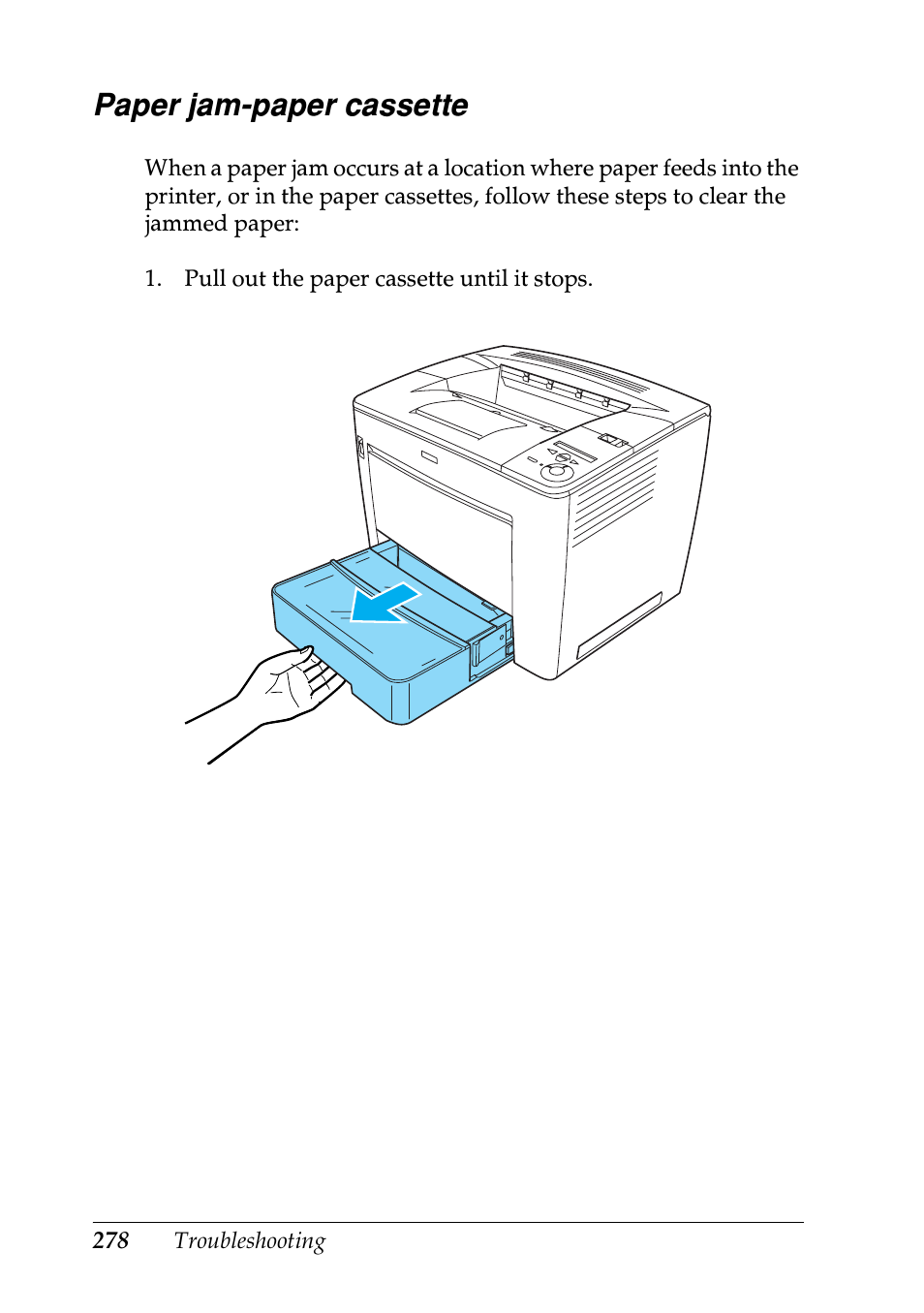 Paper jam-paper cassette | Epson EPL-N7000 User Manual | Page 289 / 496