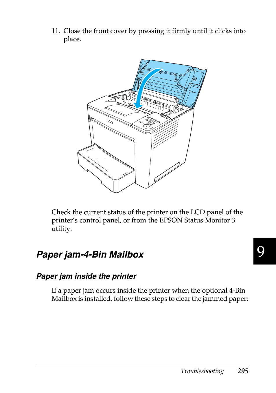 Paper jam-4-bin mailbox | Epson EPL-N7000 User Manual | Page 306 / 496