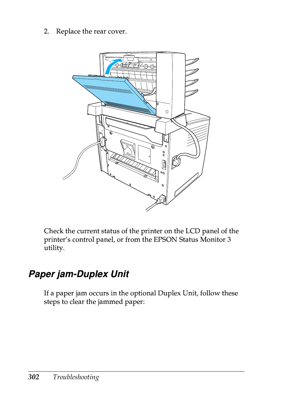 Paper jam-duplex unit | Epson EPL-N7000 User Manual | Page 313 / 496