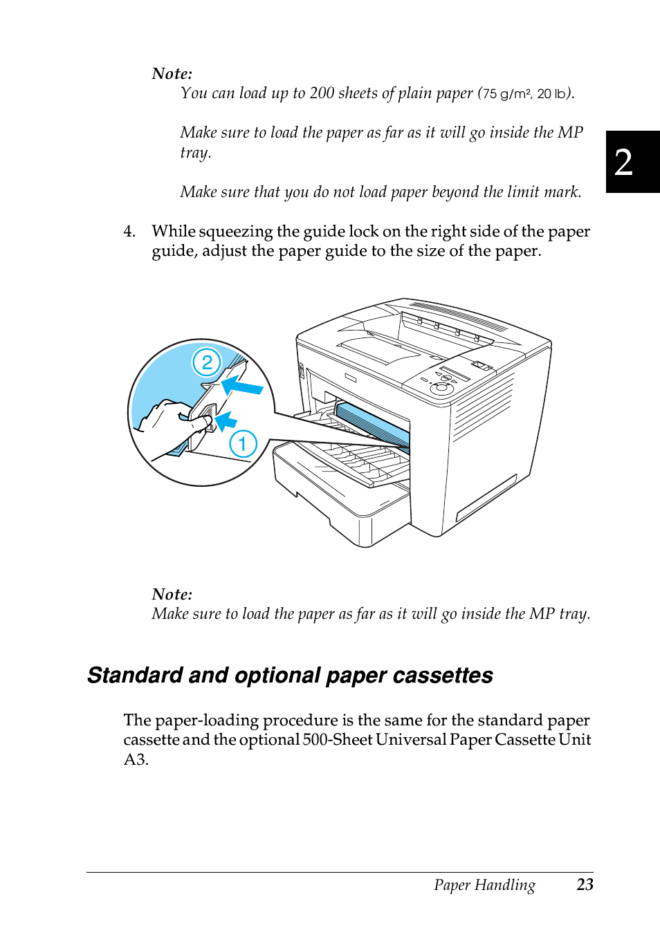 Standard and optional paper cassettes | Epson EPL-N7000 User Manual | Page 34 / 496