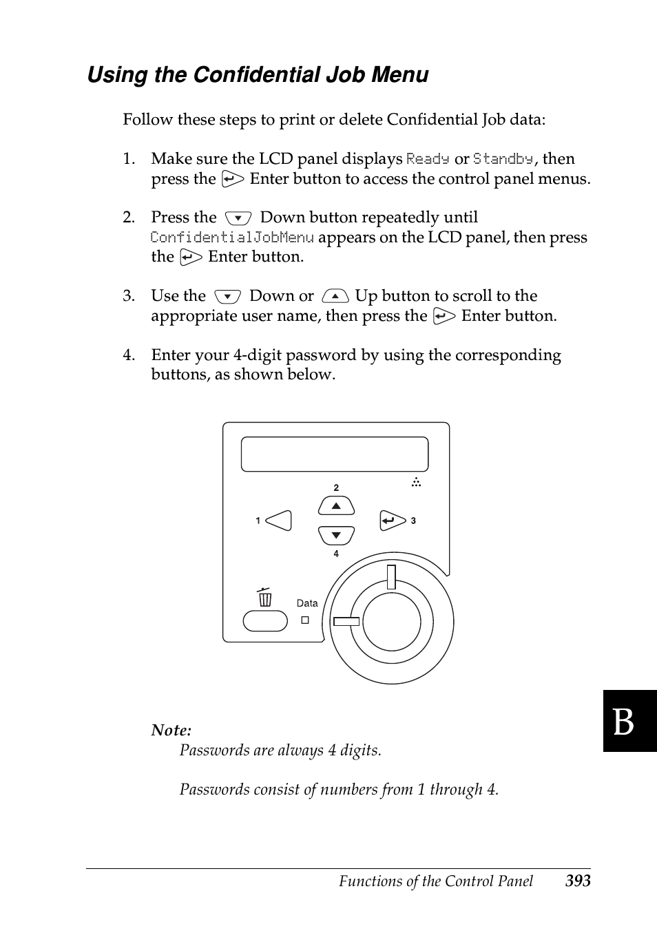 Using the confidential job menu | Epson EPL-N7000 User Manual | Page 404 / 496