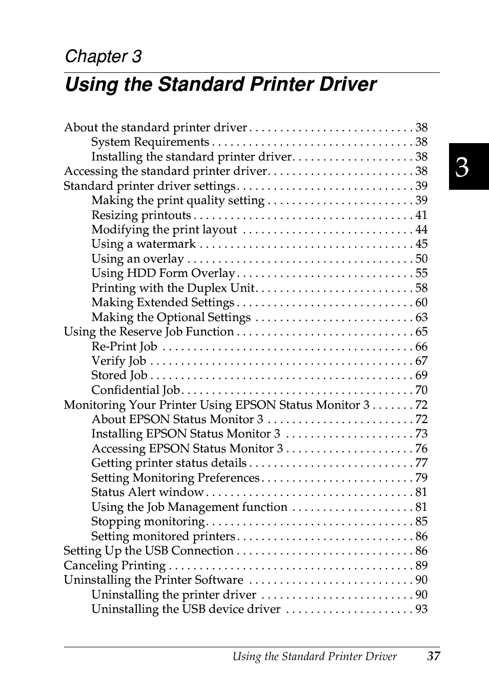 Using the standard printer driver, Chapter 3 | Epson EPL-N7000 User Manual | Page 48 / 496