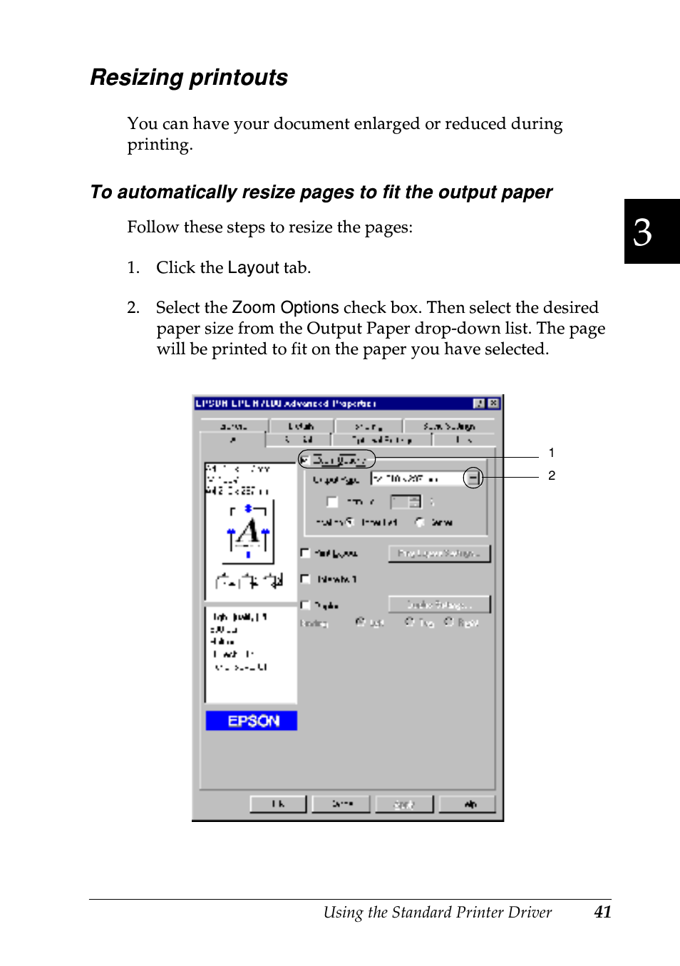 Resizing printouts | Epson EPL-N7000 User Manual | Page 52 / 496
