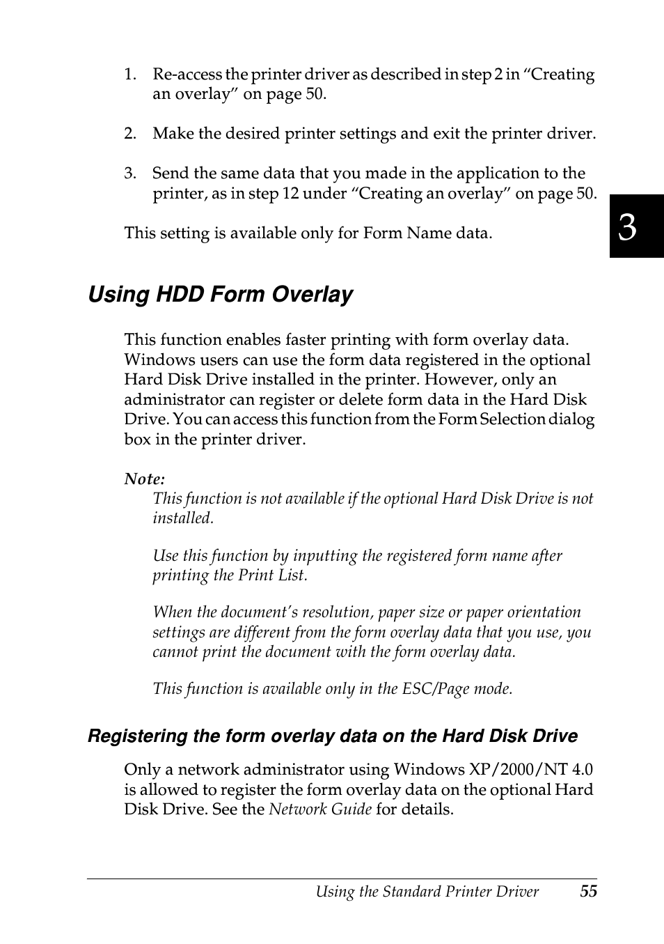 Using hdd form overlay | Epson EPL-N7000 User Manual | Page 66 / 496