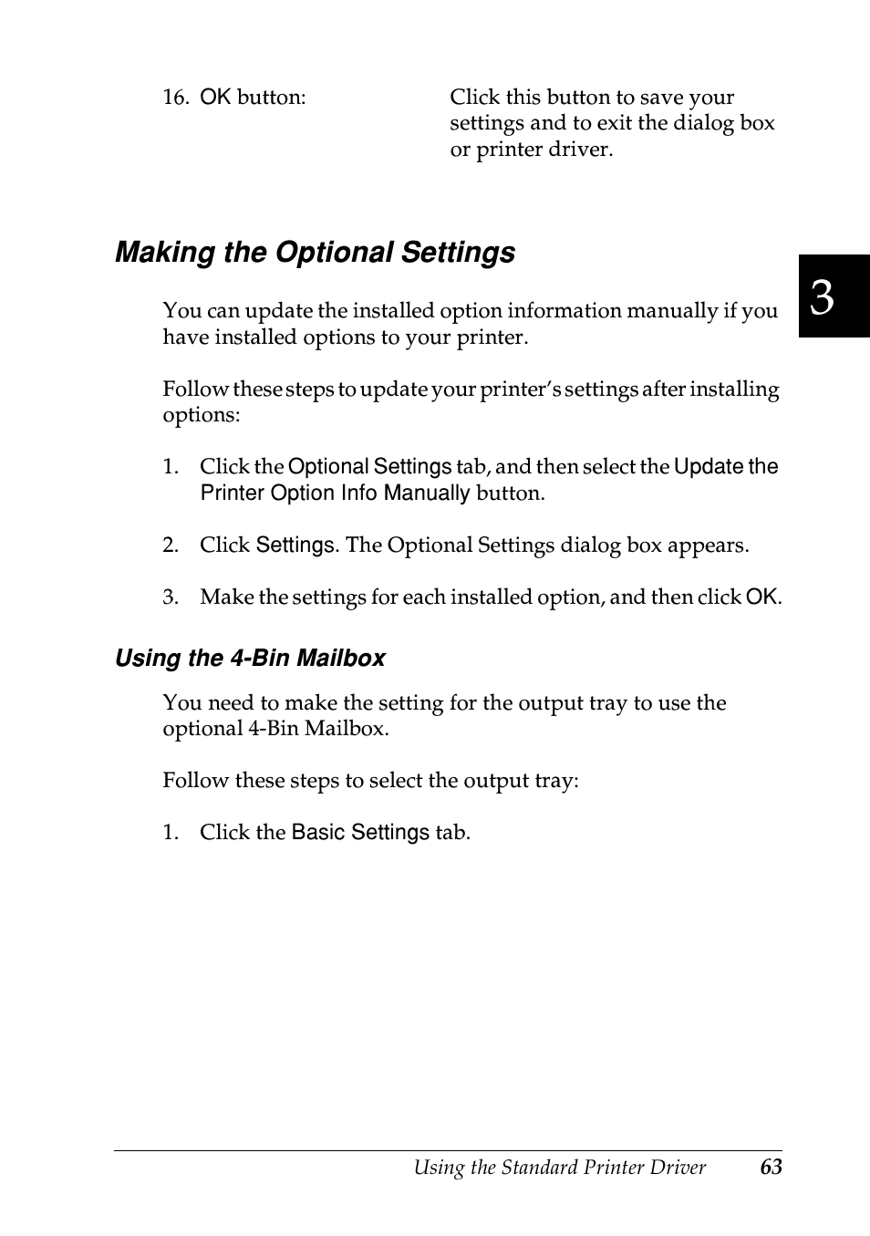 Making the optional settings | Epson EPL-N7000 User Manual | Page 74 / 496