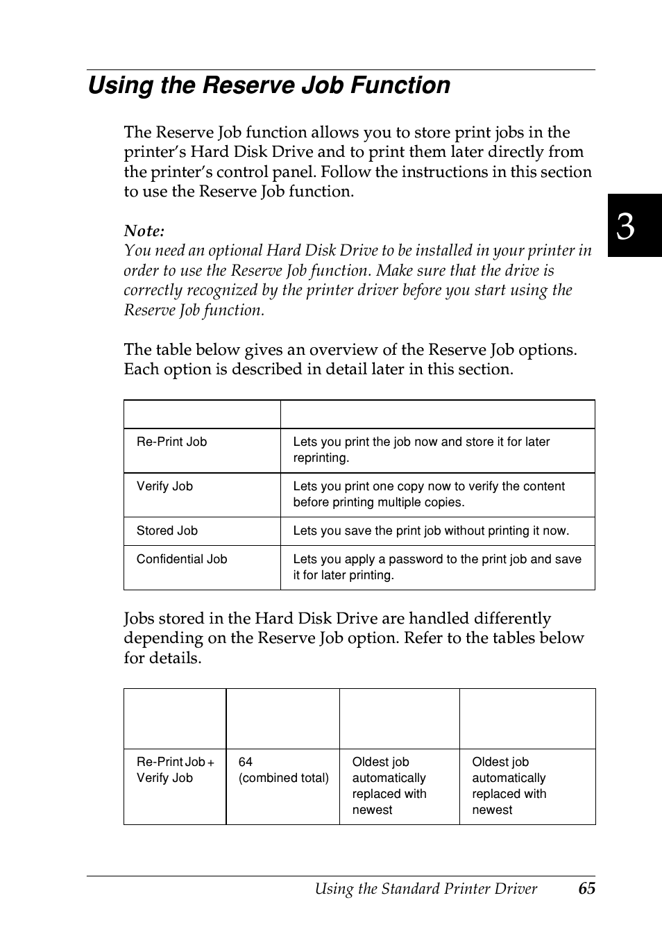 Using the reserve job function | Epson EPL-N7000 User Manual | Page 76 / 496